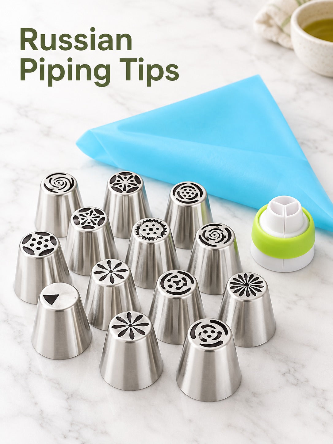 Russian Piping Tips Set: 14 Flower Nozzles for Cakes