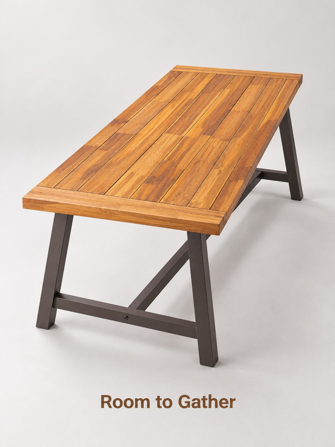 Rustic Outdoor Dining Table with Sandblast Wood Top
