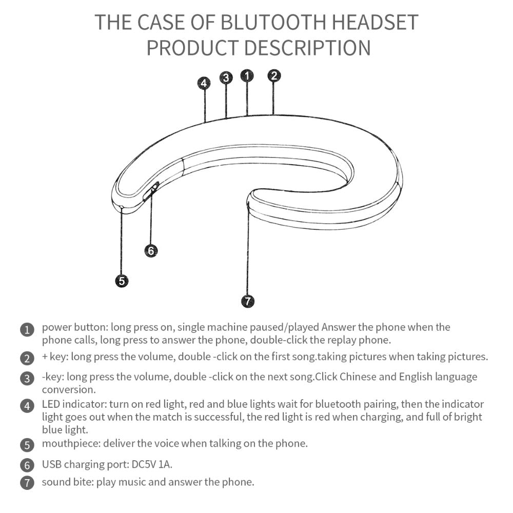 Bluetooth Earhook Headset for Calls and All-Day Comfort