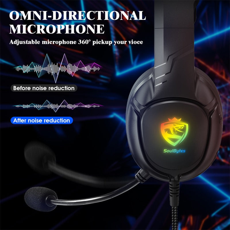 Wired RGB Gaming Headset for PS5, PC, Xbox & Mobile