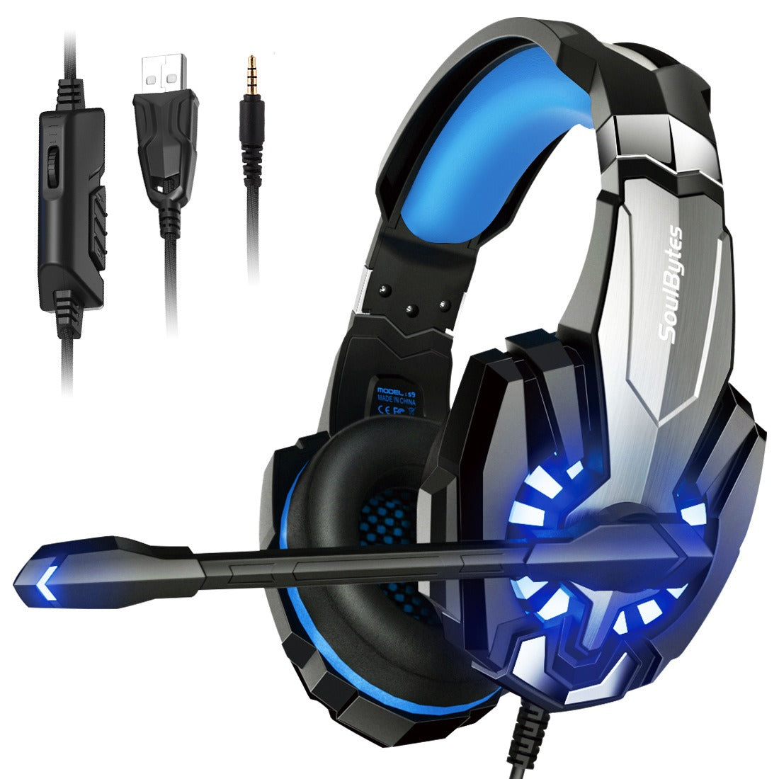 Wired LED Gaming Headset with Boom Mic for PC and PS4