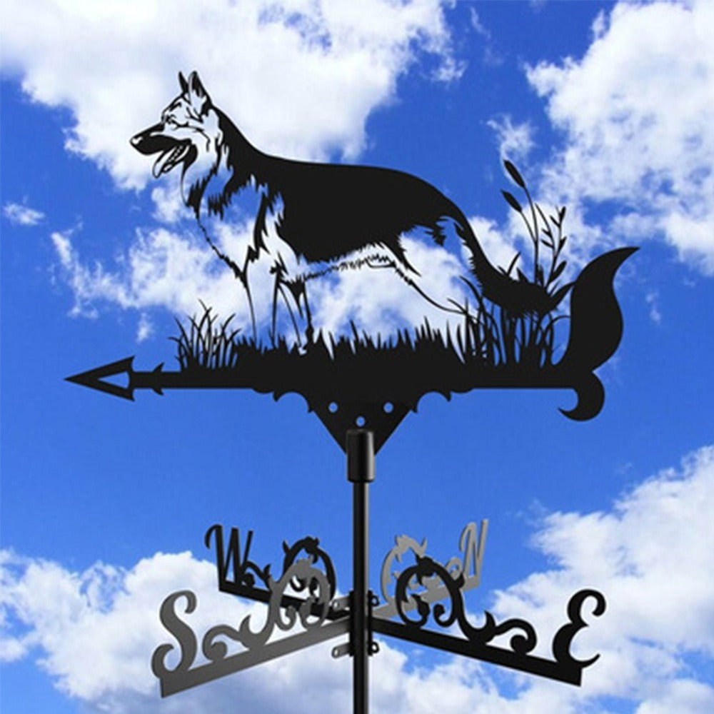 Iron Weathervane Garden Decor With Decorative Wind Direction