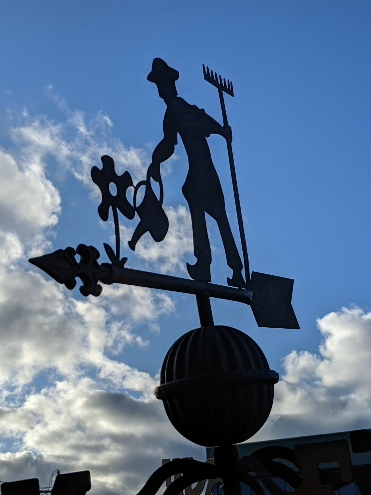 Iron Weathervane Garden Decor With Decorative Wind Direction