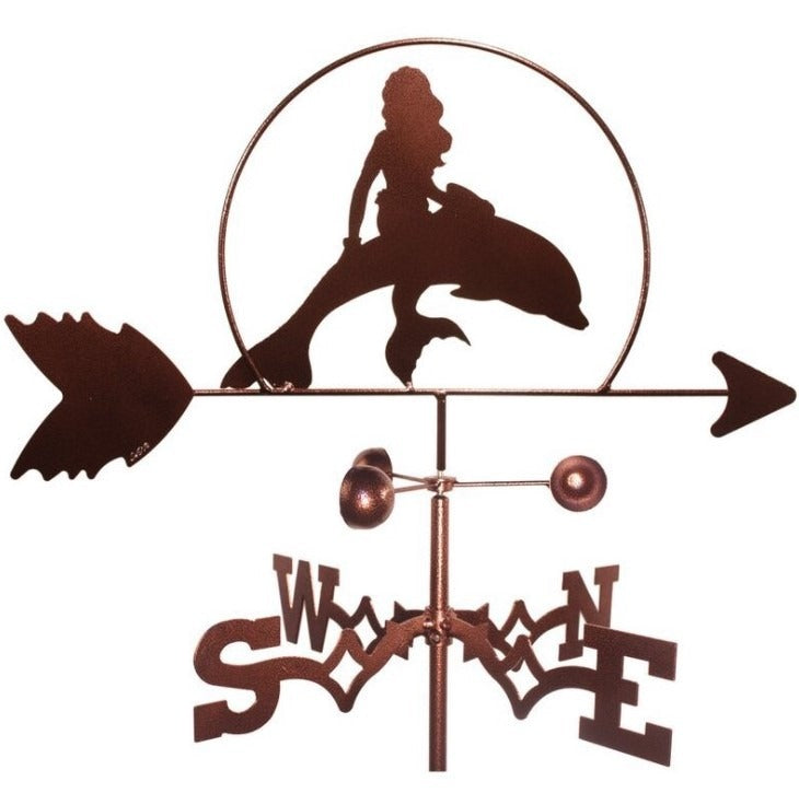 Iron Weathervane Garden Decor With Decorative Wind Direction
