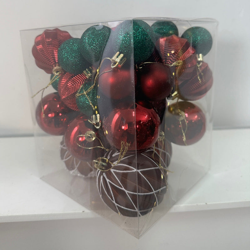 Christmas Ornament Set 36pc Red Green Gold Decor