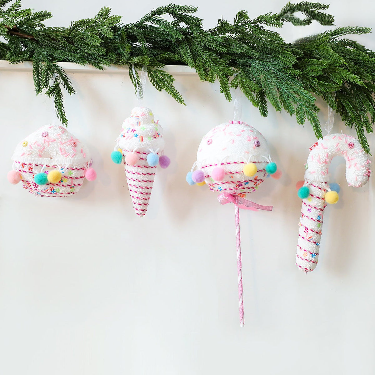 Pastel Christmas Ornaments for a Candy-Themed Holiday Tree