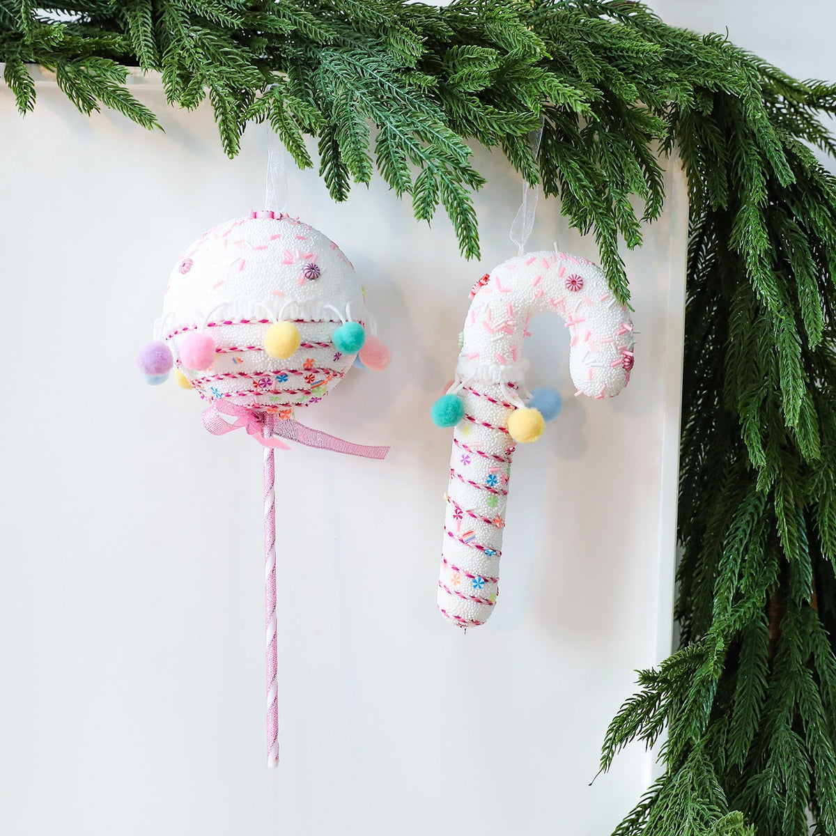 Pastel Christmas Ornaments for a Candy-Themed Holiday Tree