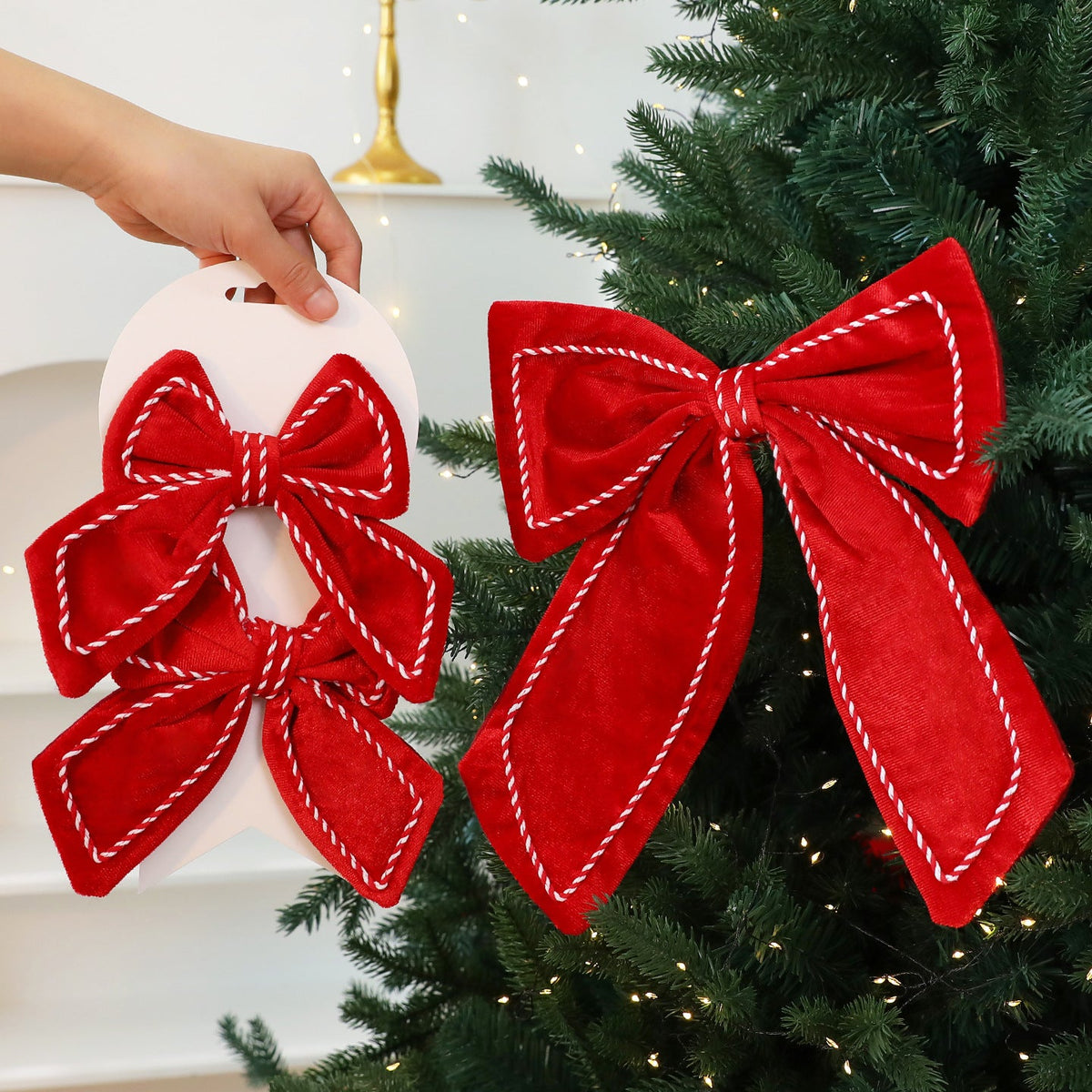 Velvet Christmas Tree Bows for Instant Festive Impact