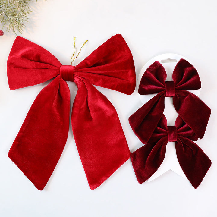 Velvet Christmas Tree Bows for Instant Festive Impact
