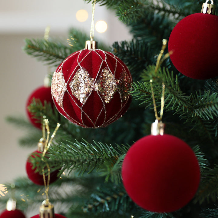 Velvet Christmas Ornaments for Elegant Burgundy Trees