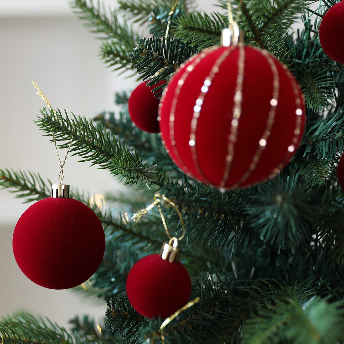 Velvet Christmas Ornaments for Elegant Burgundy Trees