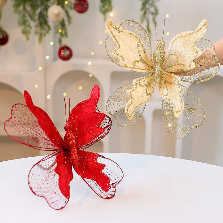 Sequin Butterfly Christmas Tree Ornaments for Sparkle