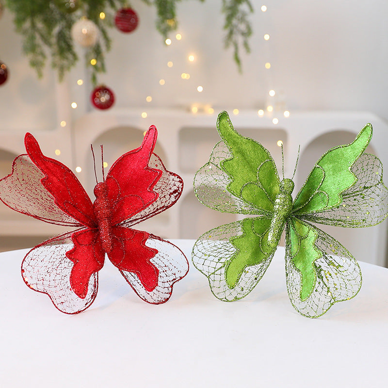 Sequin Butterfly Christmas Tree Ornaments for Sparkle