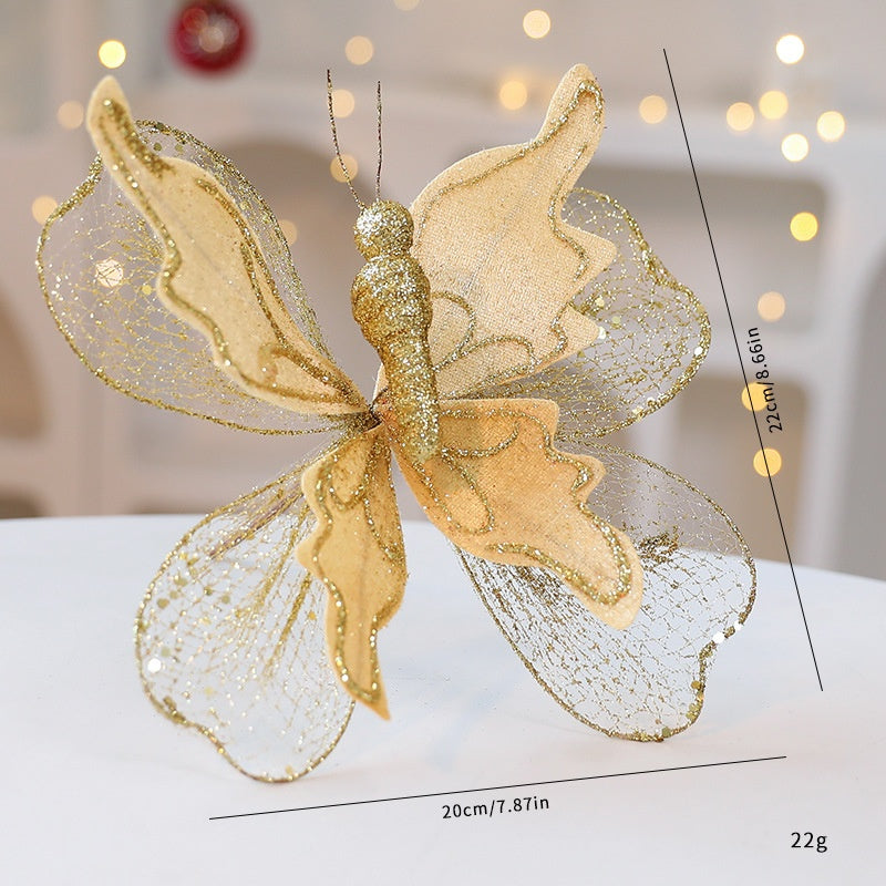 Sequin Butterfly Christmas Tree Ornaments for Sparkle