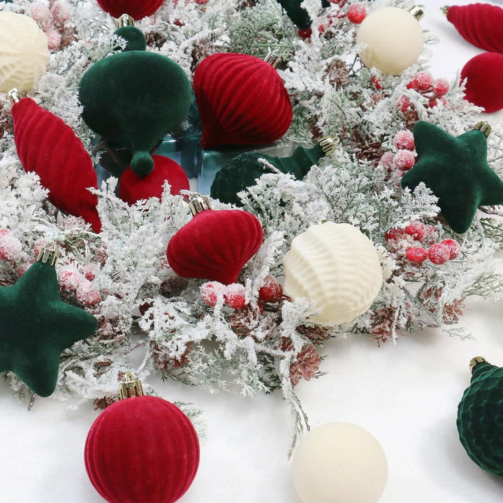 Velvet Christmas Ornaments for Layered Holiday Decor