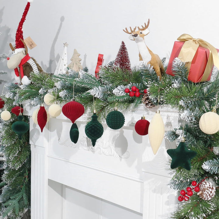 Velvet Christmas Ornaments for Layered Holiday Decor