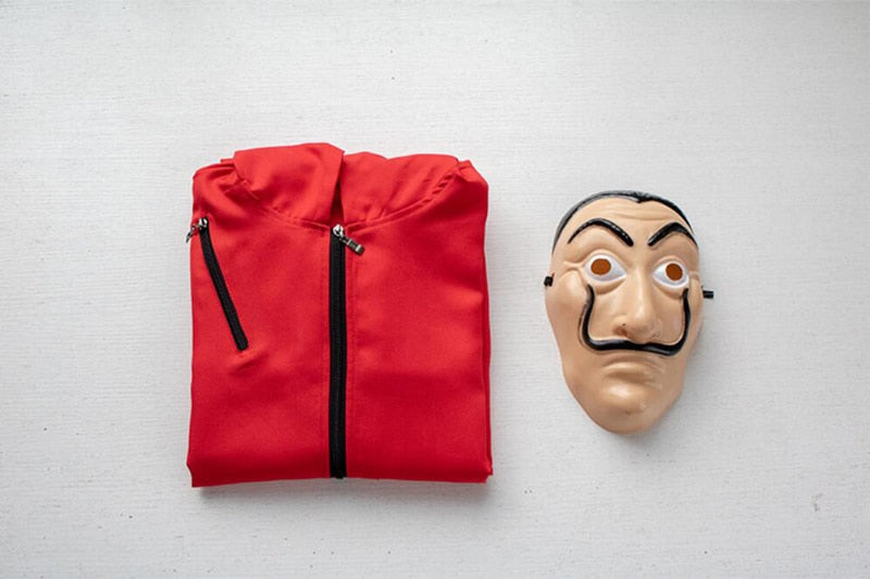 Money Heist Cosplay Costume Red Jumpsuit With Mask