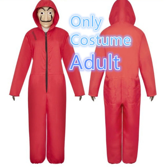 Money Heist Cosplay Costume Red Jumpsuit With Mask