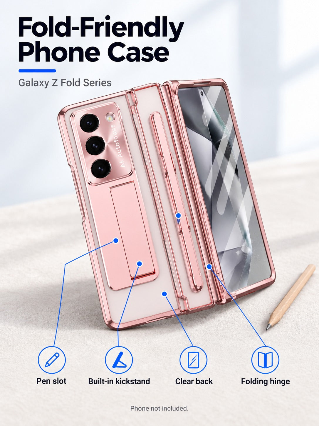 Samsung Galaxy Z Fold 6 Case with Pen Slot, Kickstand