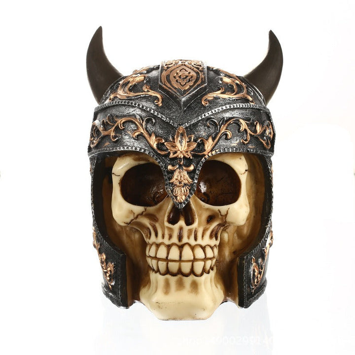 Samurai Skull Ornament for a Dramatic Gothic Focal Point