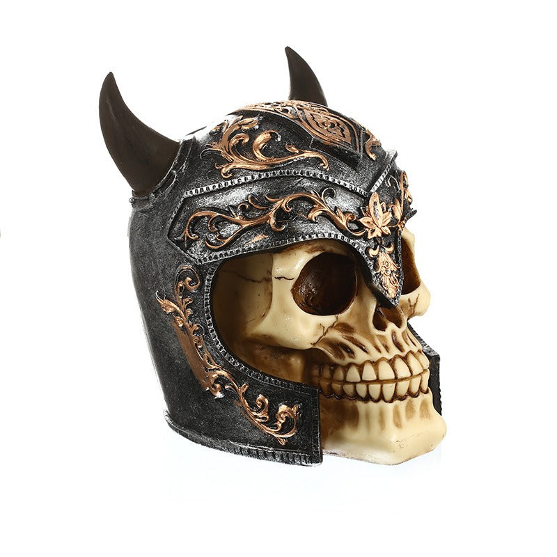 Samurai Skull Ornament for a Dramatic Gothic Focal Point
