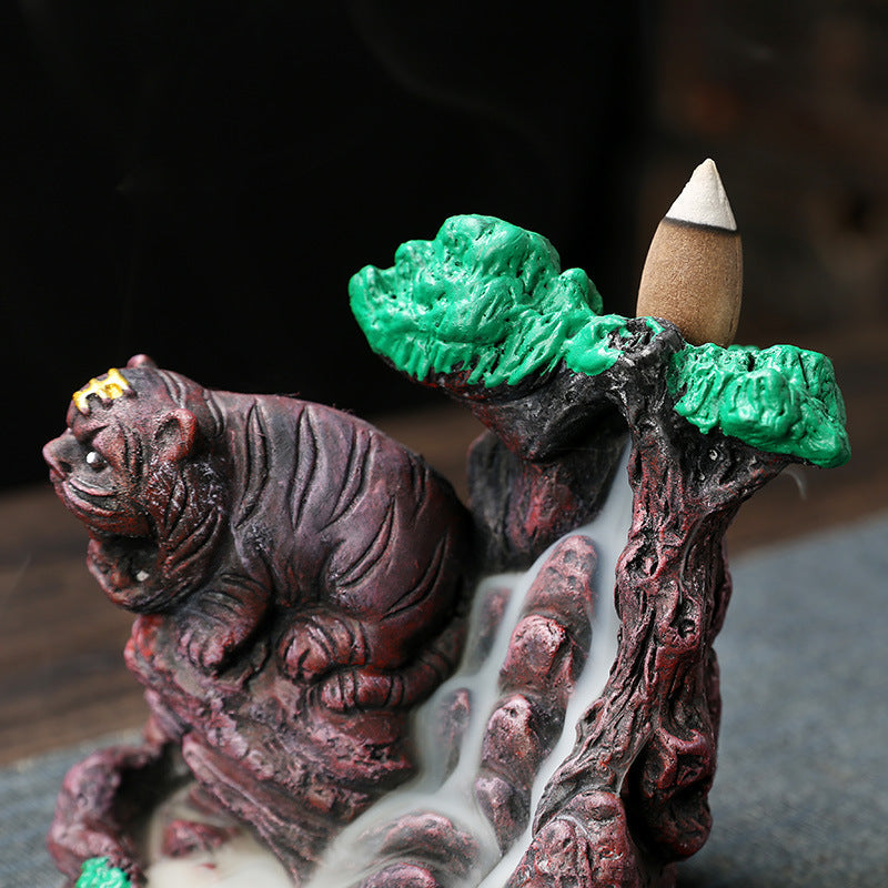Backflow Incense Burner Tiger Mountain Smoke Decor