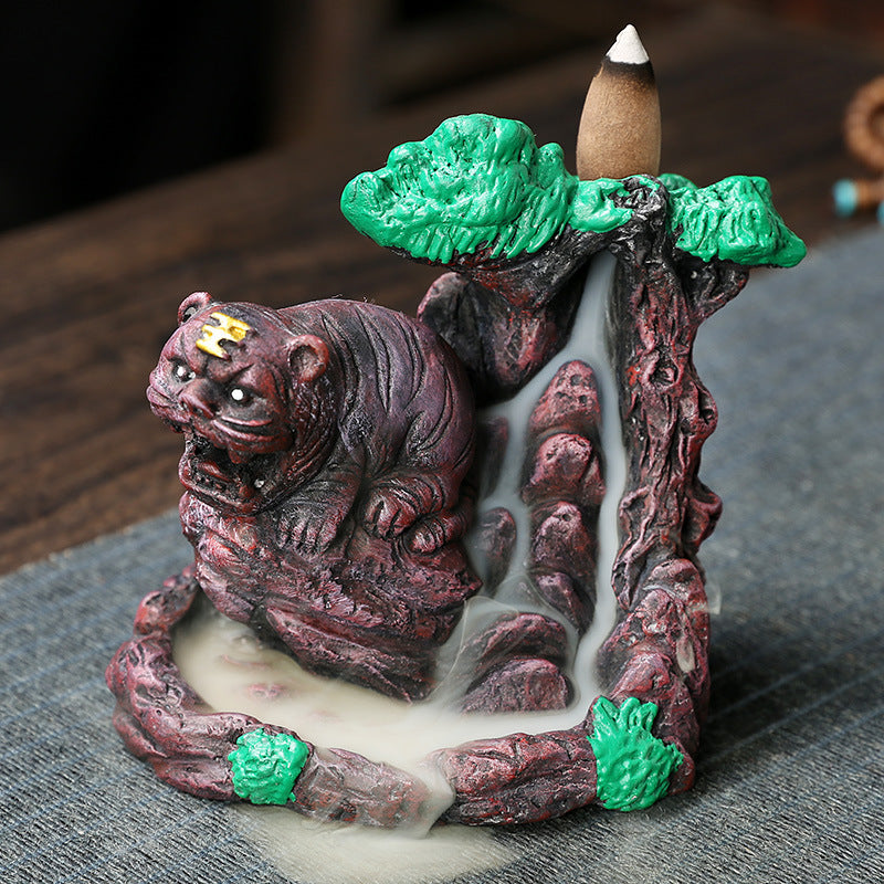 Backflow Incense Burner Tiger Mountain Smoke Decor