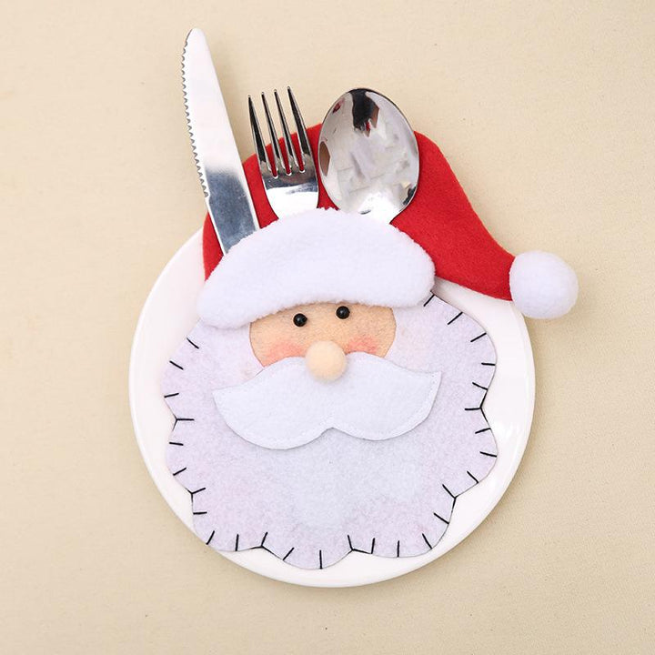 Santa Cutlery Holder Bags for Festive Christmas Tables