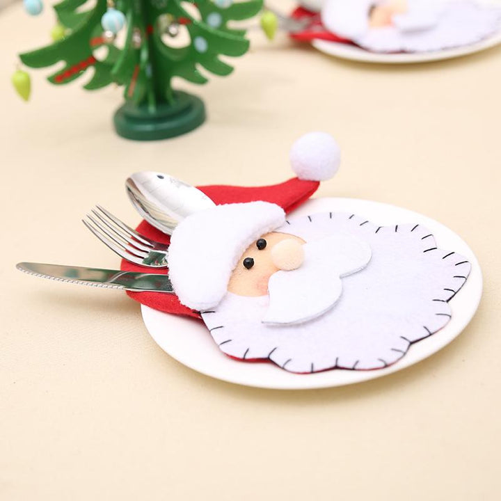 Santa Cutlery Holder Bags for Festive Christmas Tables