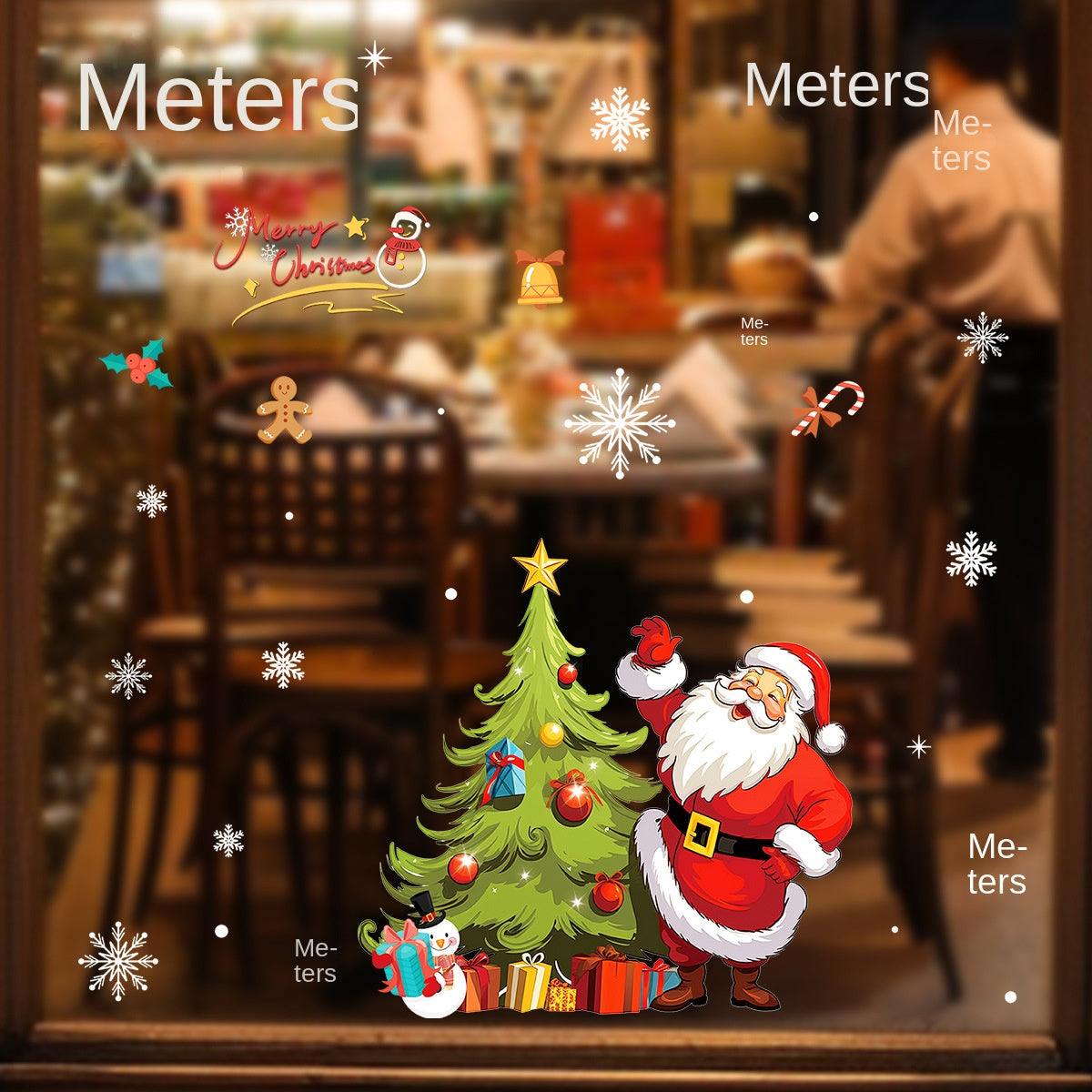 Christmas Window Sticker With Double-Sided Festive Art