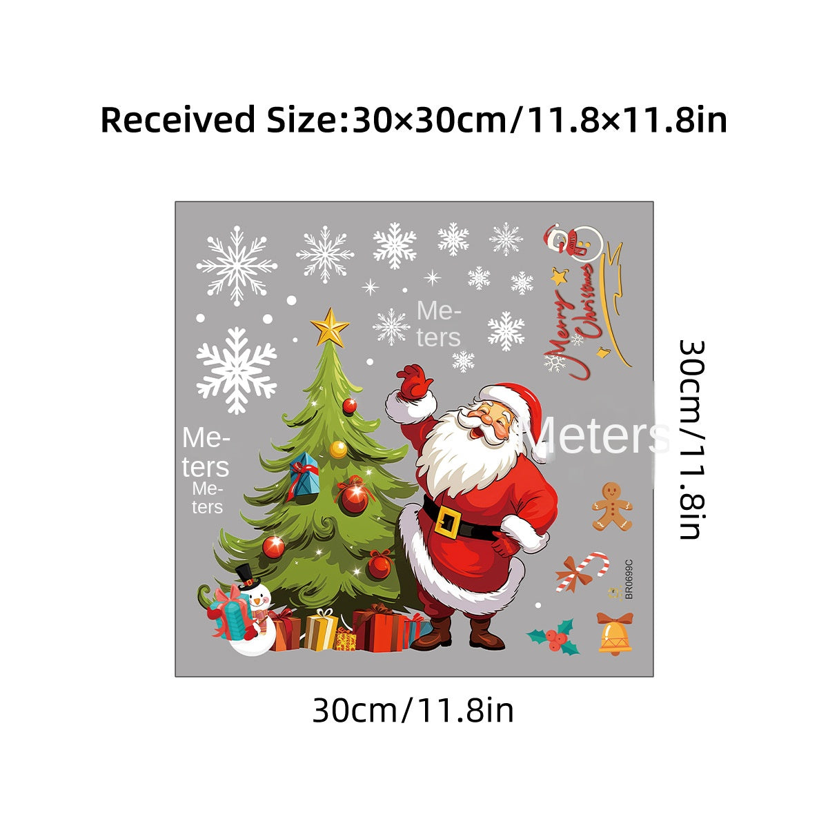 Christmas Window Sticker With Double-Sided Festive Art