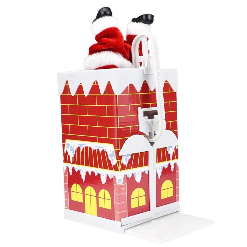 Santa Climbing Chimney Toy With Music Christmas Decor