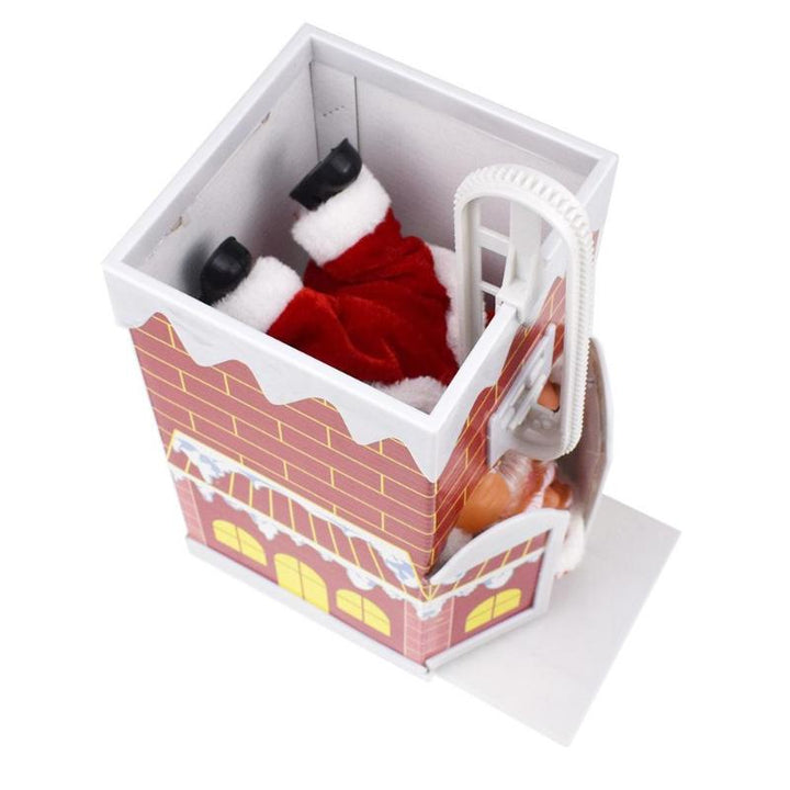 Santa Climbing Chimney Toy With Music Christmas Decor