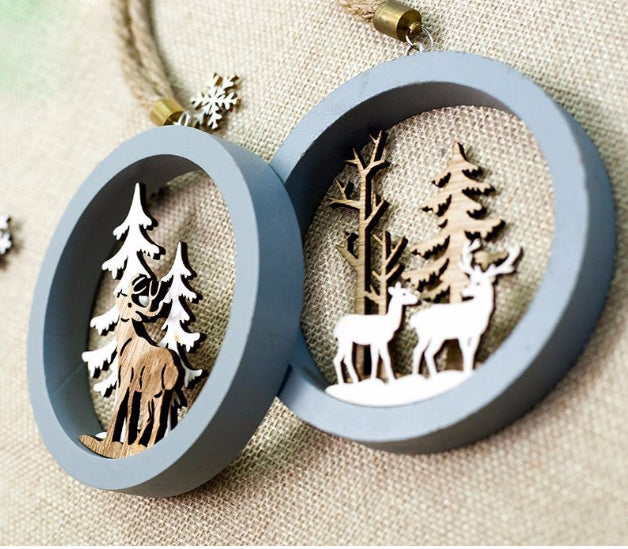 Wood Christmas Ornaments for Rustic Woodland Charm