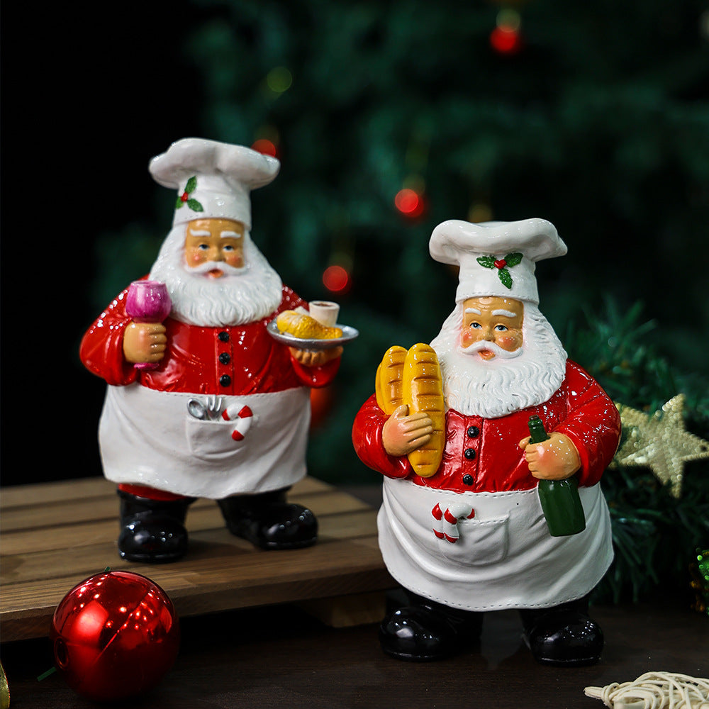 Santa Chef Christmas Ornaments for Festive Displays