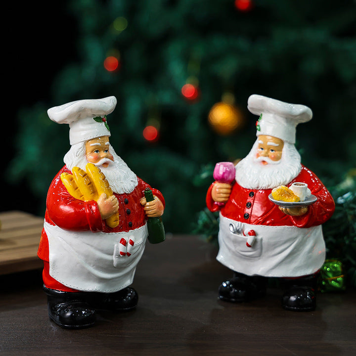 Santa Chef Christmas Ornaments for Festive Displays