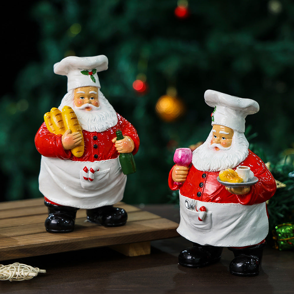 Santa Chef Christmas Ornaments for Festive Displays