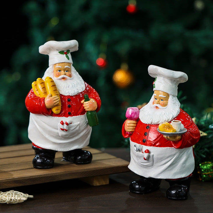 Santa Chef Christmas Ornaments for Festive Displays