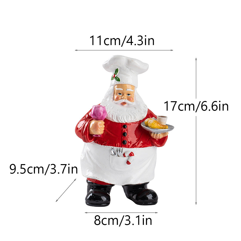 Santa Chef Christmas Ornaments for Festive Displays