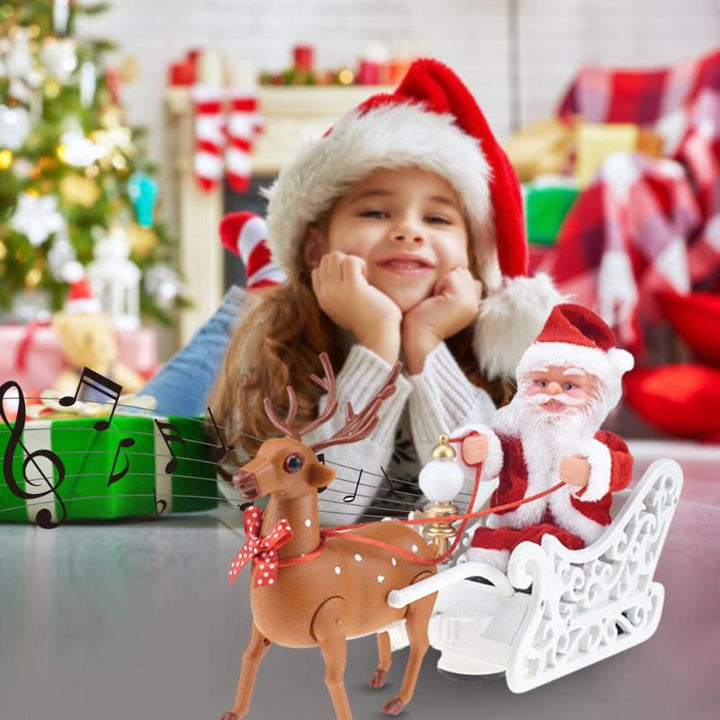 Electric Santa Sleigh Toy With Music for Christmas Fun