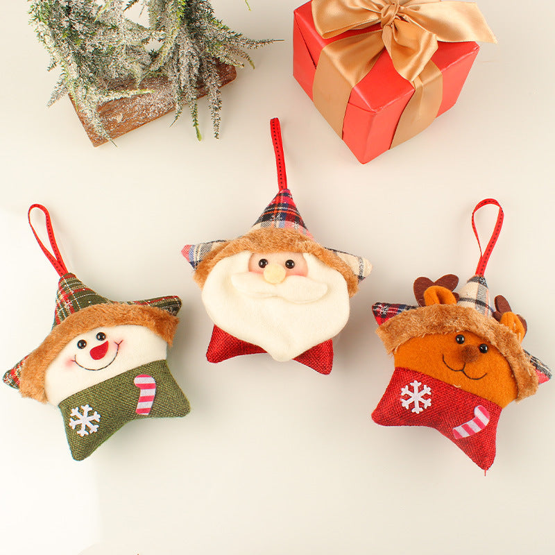 Plush Christmas Tree Ornaments, 3-Piece Holiday Set