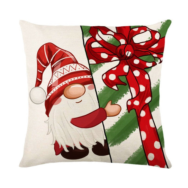 Christmas Linen-Look Pillow Cover for Festive Sofas