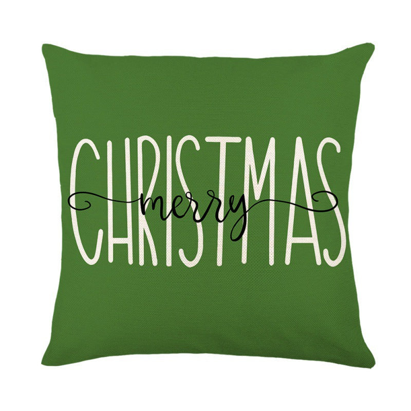 Christmas Linen-Look Pillow Cover for Festive Sofas