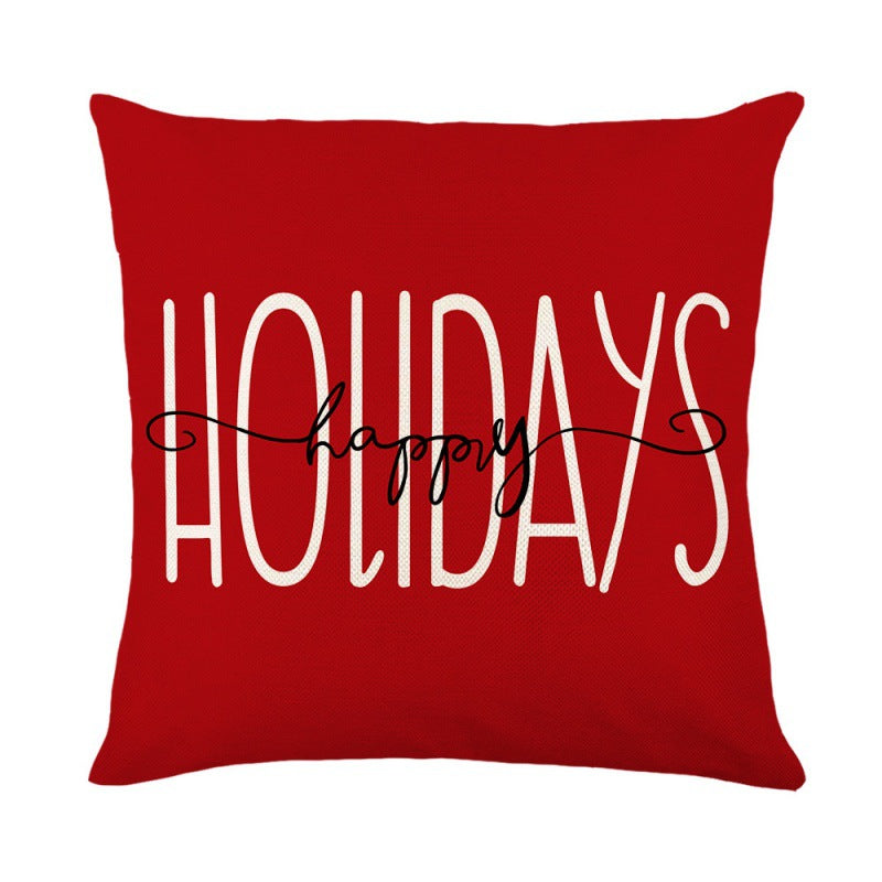 Christmas Linen-Look Pillow Cover for Festive Sofas