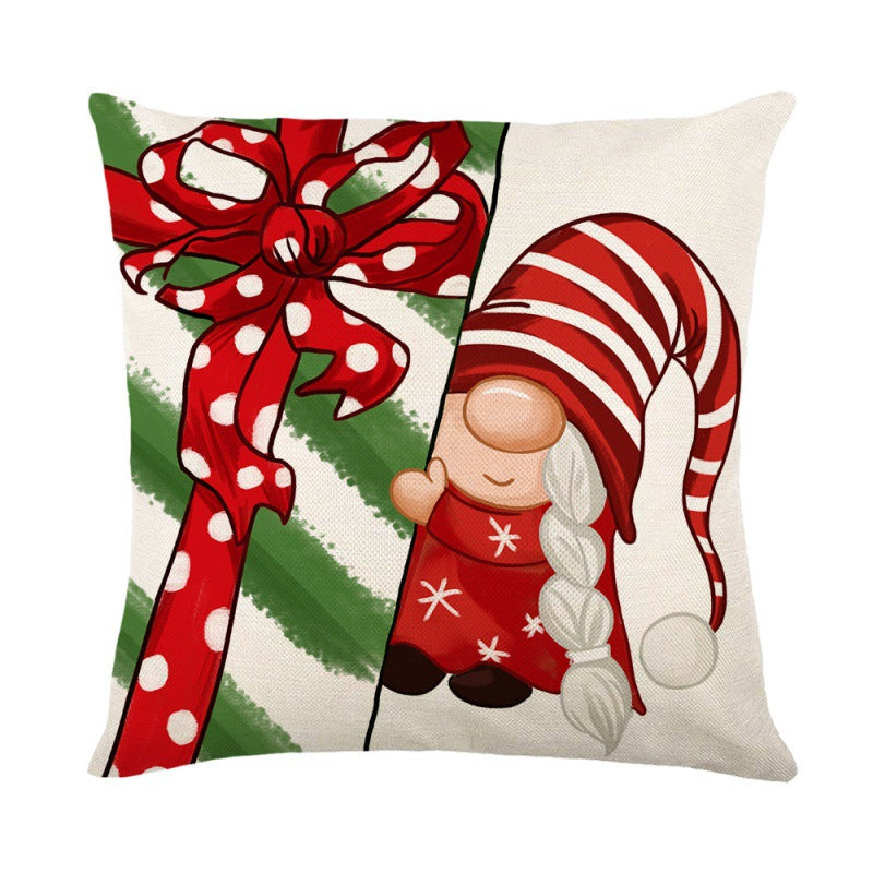 Christmas Linen-Look Pillow Cover for Festive Sofas