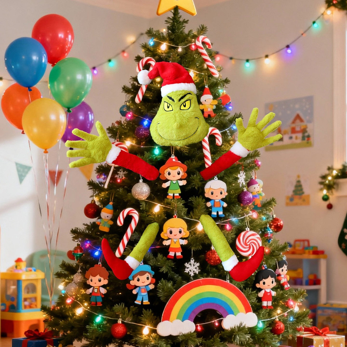 Christmas Tree Plush Decoration | Playful Santa Elf