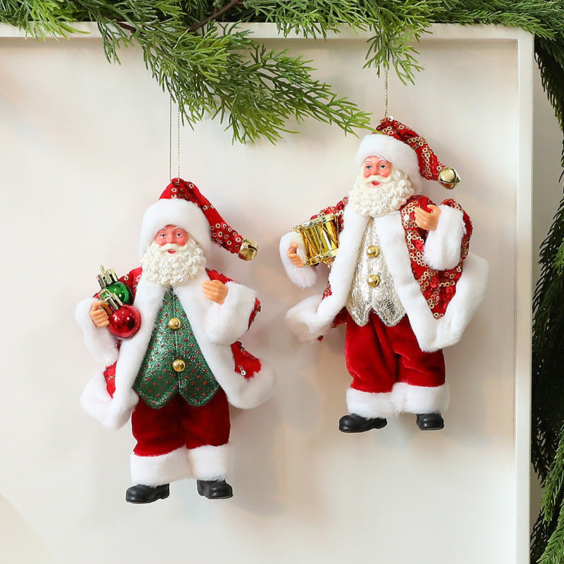 Plush Santa Christmas Ornaments for Festive Displays