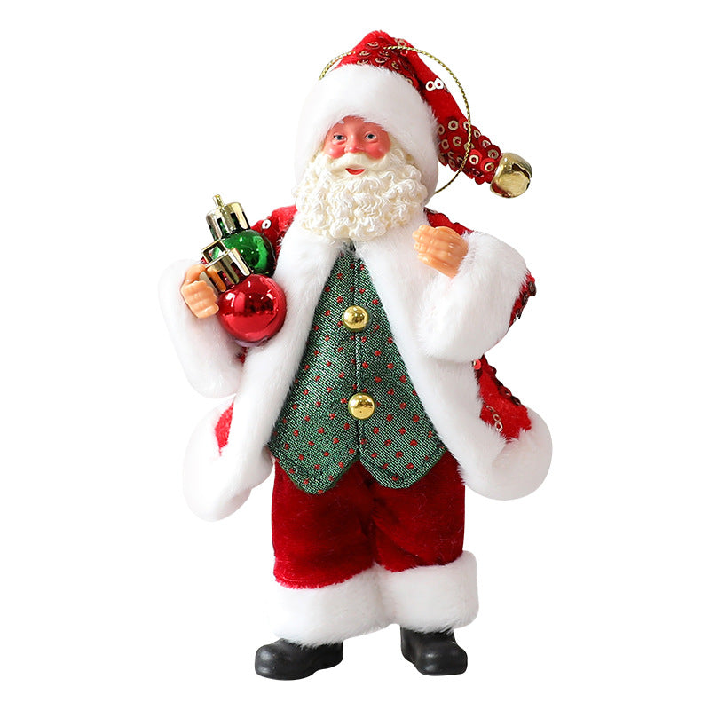 Plush Santa Christmas Ornaments for Festive Displays