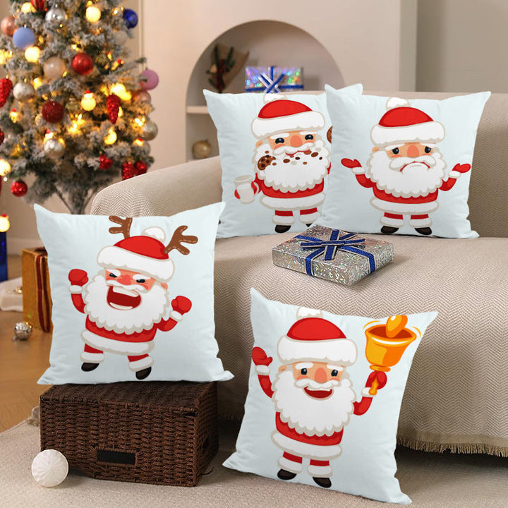 Christmas Santa Pillow Cover for Festive Sofa Decor