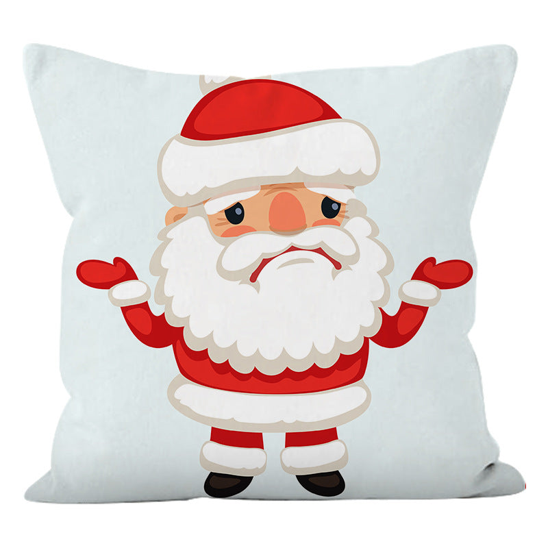 Christmas Santa Pillow Cover for Festive Sofa Decor